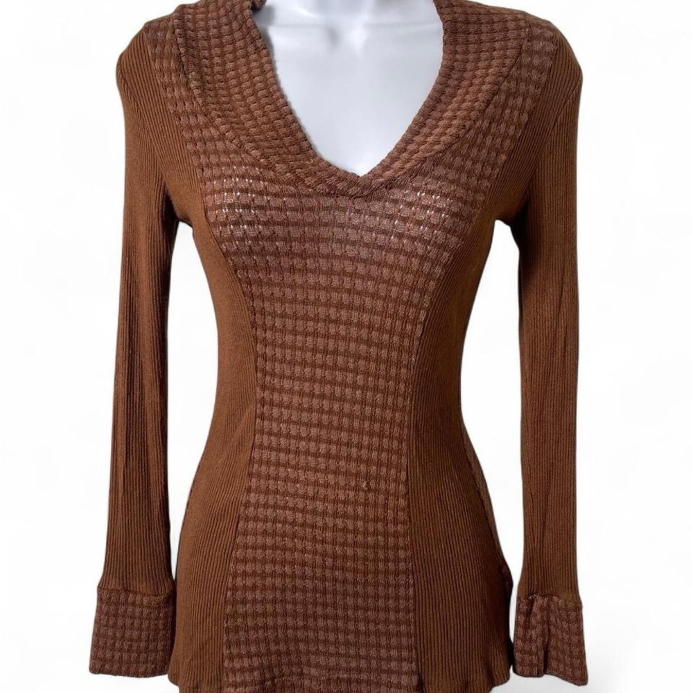 Marineblu Brown Boho Knit Sweater